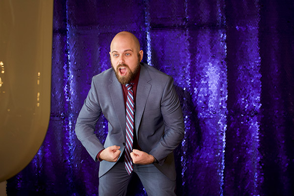 Photo Booth Blue Backdrop